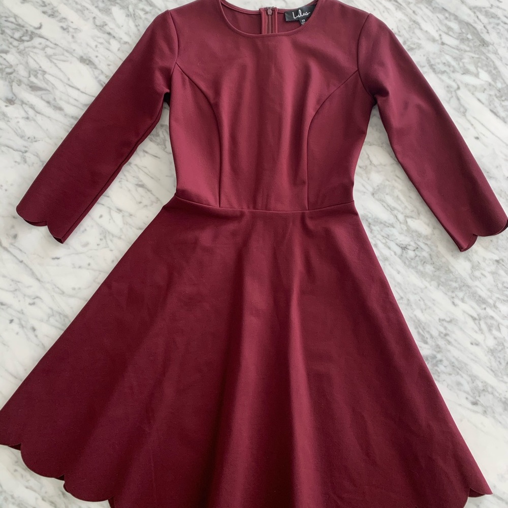 Scalloped skater dress